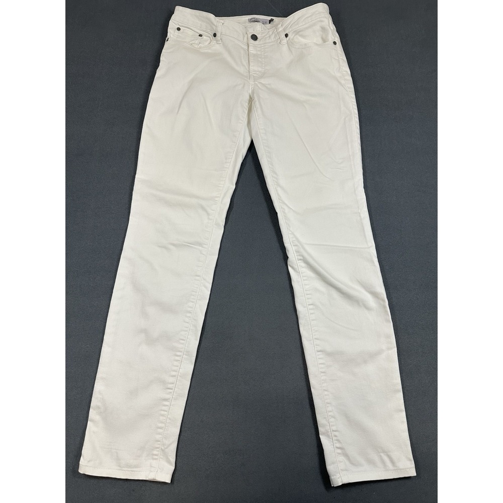 PrAna Kara Jeans Womens Size 10 White Denim Organic Cotton Blend Pants